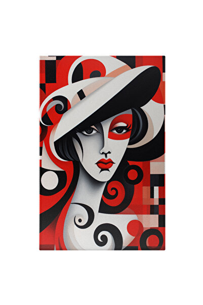 StoryGift Romania Tablou Canvas: Portret De Femeie Cu Ochii Ingandurati Si Ru...