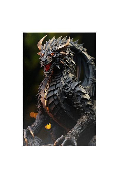 StoryGift Romania Tablou Canvas: Maiestria Unui Dragon , Catura Mitica, Mitologie, Aripa, Gheare ,armura, Stralu
