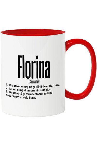 StoryGift Romania Mug With Name Florina, and Motivational Message, Creative, Smart, Curious, I, With, STG