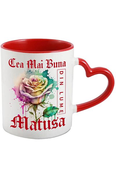 StoryGift Romania Mug With Text The Best Aunt In The World, Flower, Colorful Rose, Waterco, With ,STG