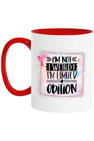 StoryGift Romania Mug with the message "I'm not weird, I'm limited edition", illustration, funny, laugh,, With ,STG