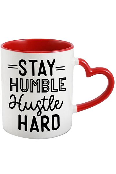 StoryGift Romania Mug with the message "Stay humble, hustle hard" - stay humble, hustle hard with , With ,STG