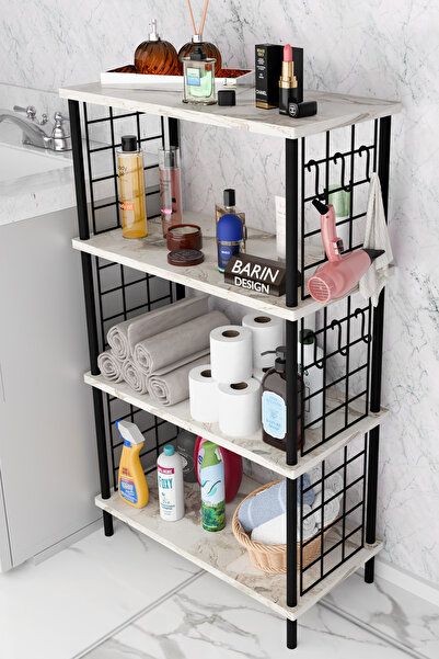 BARIN DESIGN Çevir Kur Kolay Kurulum 4 Katlı Banyo Rafı | Metal Telli Çok Ama...