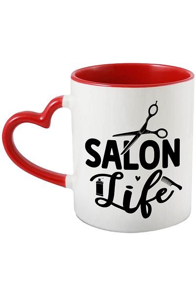 StoryGift Romania Scissors mug for those who work in a salon with text in English with M, Cu, STG