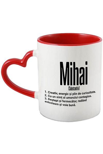 StoryGift Romania Mug With The Name Mihai, With Motivational Message, Creative, Energetic, Curious, Smart, , With ,STG
