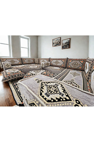 daireden 19 Parça | 10cm Yükseklik Şark Köşesi Takımı | Yıkanabilir Kılıf | Sünger Dahil | Geniş Oturum