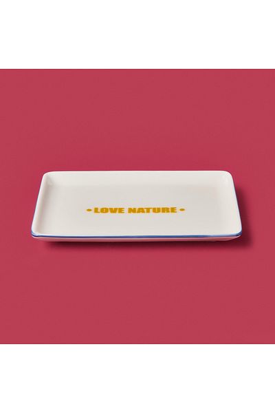Evidea Kitchen Love Nature Serving Plate - Yellow / Blue - 13X18 cm