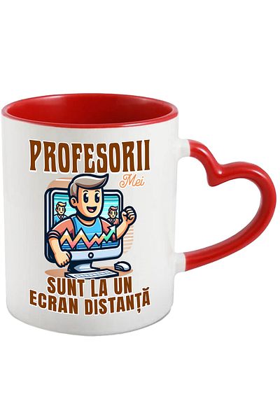 StoryGift Romania Mug My teachers are a screen away from school, 330ml, Ceramic with Handle I, With, STG
