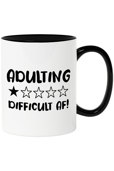 StoryGift Romania Mug for those who think it's too difficult to be adults with Black Handle, With Handle, STG