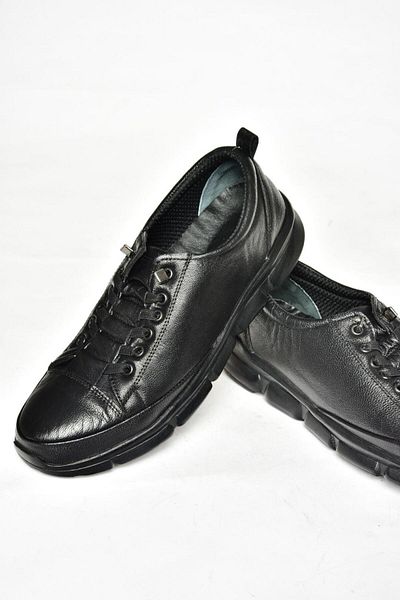 Fox Shoes P555191203 Μαύρο Γνήσιο Δέρμα Comfort Ορθοπεδική Σόλα Γυναικεία Παπούτσια