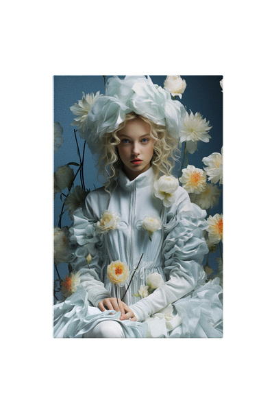 StoryGift Romania Tablou Canvas: Fotografie Cu O Fata Blonda Intr-o Rochie El...