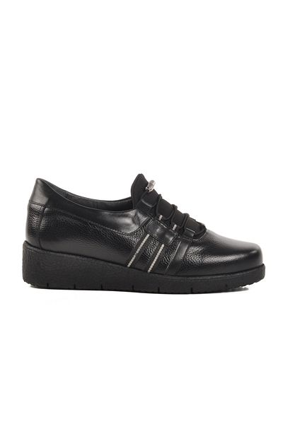 AYAKMOD Black Genuine Leather Women's Casual Shoes Bb0121 Z