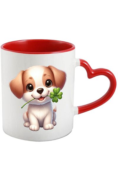 StoryGift Romania CCana with a playful puppy | illustration | cheerful | luck | Ireland | shamrock with pa, With ,STG