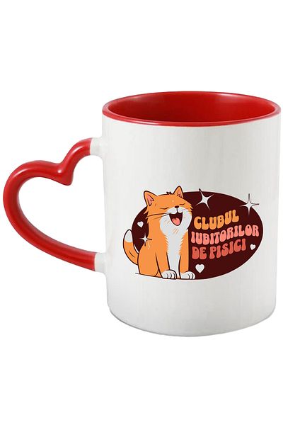 StoryGift Romania Happy Cat Mug, text CAT LOVERS CLUB, 330ml, Ceramic with Handle, With,STG