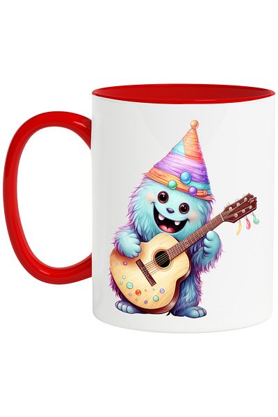 StoryGift Romania Mug with a cheerful creature playing the guitar | melody | helmet | mu instrument, Cu ,STG