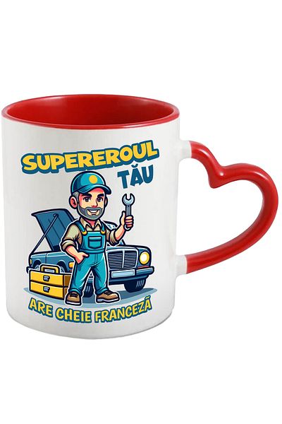 StoryGift Romania Mechanic Man Mug Your Superhero Has a Wrench, 330ml, Ceramic with Handle, With, STG