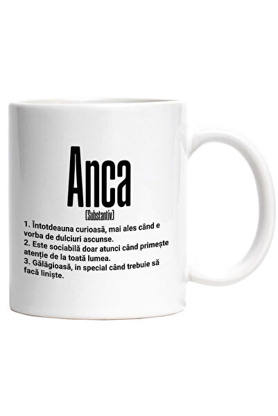 StoryGift Romania Cana Cu Numele Anca, si Mesaj Amuzant, Curioasa, Sociabila,...