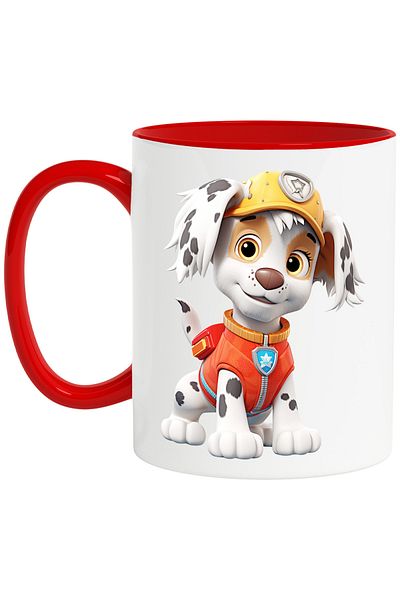 StoryGift Romania Mug with a happy puppy, illustration, rescue team, paw patrol, on, With, STG