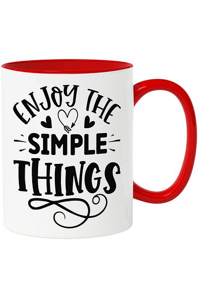 StoryGift Romania Mug with hearts and a message that encourages you to enjoy the little things with, With, STG