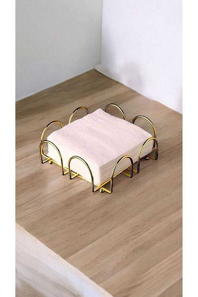 tafce Decorative Metal Square Stainless Gold Luxury Napkin Holder Table Top Paper Kitchen Napkin Holder