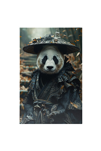 StoryGift Romania Tablou Canvas Samuraiul Urs Panda Echipat Cu Robă Neagră Și...