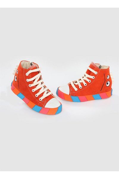 Casabony Monster Orange Suede Boys' Sneakers