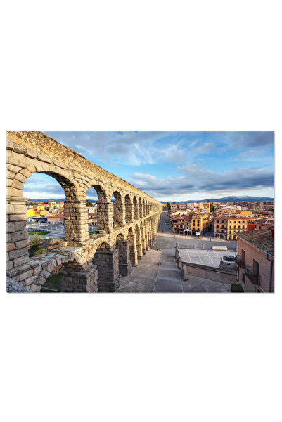 StoryGift Romania Tablou Canvas 90 x 60CM Acvaductul Segovia si Piata Azoguej...