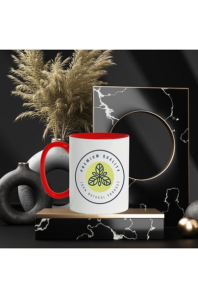 StoryGift Romania Premium Quality English Message Mug, Leaves, Emblem, Circle, Natural, Multicolor, With, STG