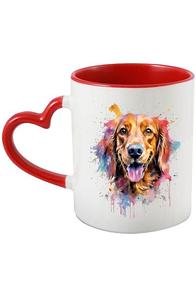 StoryGift Romania Puppy Head Mug, Smile, Animal, Watercolor, Multicolor 330 ml, Ceramic with, With, STG