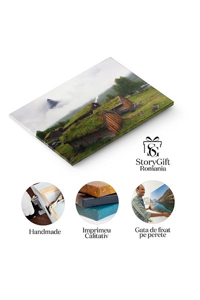 StoryGift Romania Canvas Print Norway in the Morning Lights - Norwegian landscape under the colorful morning sky