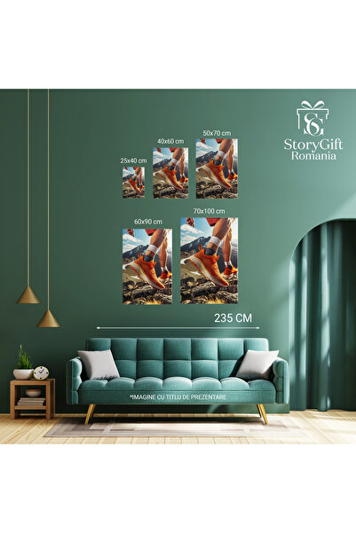 StoryGift Romania Tablou Canvas Adidasi Sport Portocali Perfecti pentru Drumetiile pe Munte si Sport Foarte Como