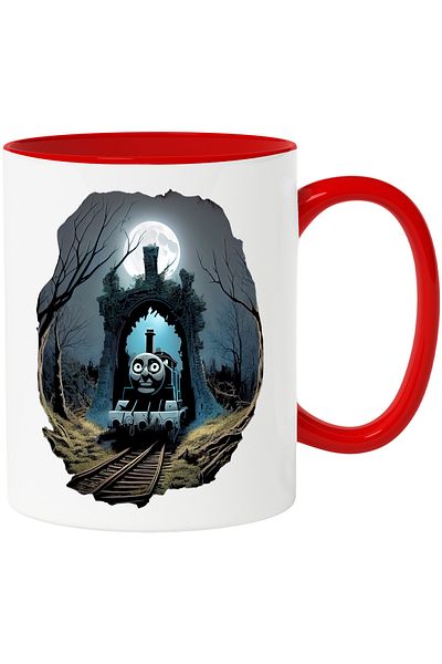 StoryGift Romania Angry Train Mug Creepy, Nervous, Scary, Horror, CartoonsCeramic, With,STG