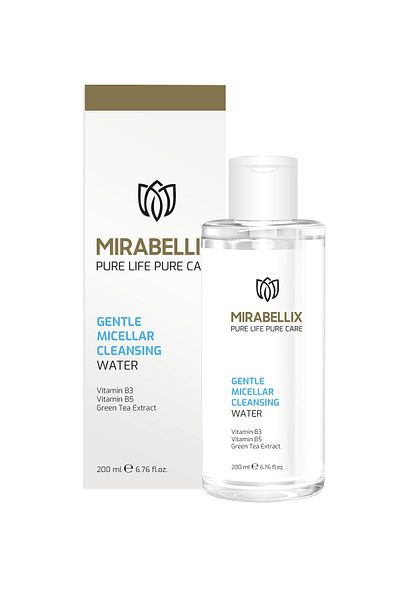 Mirabellix Micellar Makeup Cleansing Water – Containing Green Tea Extract, Panthenol and Niacinamide 250 ml