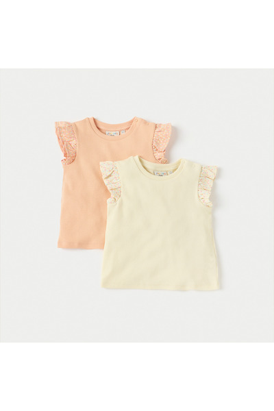 Juniors Printed Top With Cap Sleeves - Set Of 2