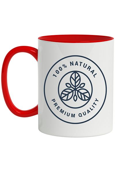 StoryGift Romania Mug With Message In English 100% Natural, Circle, Leaves, Abstract, Geometric, Multicolor, With ,STG