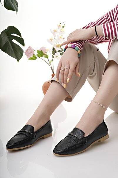 Modafırsat Women's Ballerina Black Stylish Home Business Office Casual Shoes