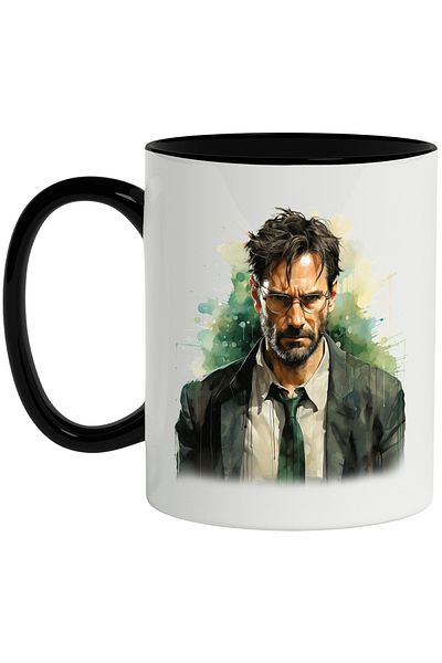 StoryGift Romania Keanu Reeves Mug, Star, Actor, Film, Hollywood, Multicolor 330 ml, Ceramic, With, STG