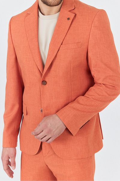 Frappoli Nipoye Men's Orange 2'Li Slim Fit Suit