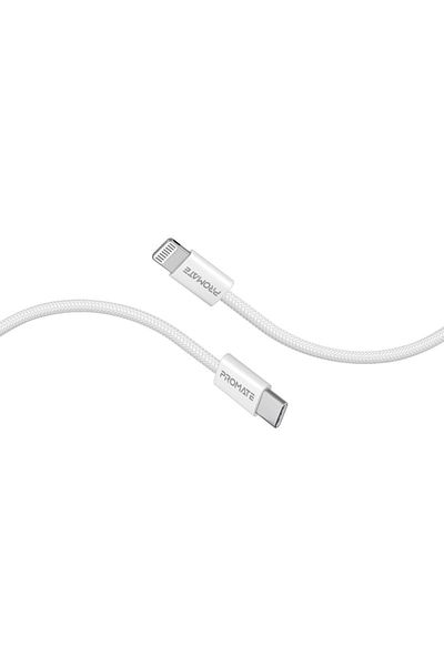 Promate EcoLine-Ci120 27W Super-Fast USB-C to Lightning Cable - 1.2 m - White