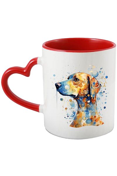 StoryGift Romania Mug With Puppy, Fantasy, Abstract, Illustration, Circles, Splashes, Multicolor 330 ml, With ,STG