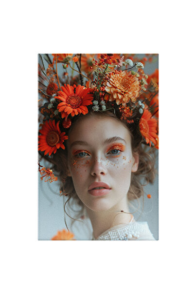 StoryGift Romania Tablou Canvas Machiaj În Ton Cu Nuanța Florilor Portocalii ...