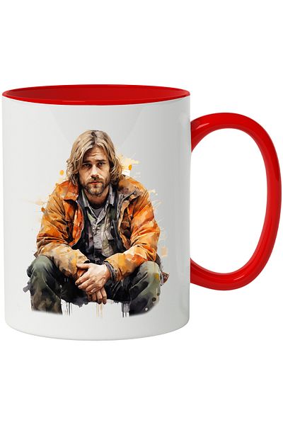 StoryGift Romania Mug With Kurt Cobain, Singer, Musician, Nirvana, Artist, Multicolor 330 ml, Sky, With, STG