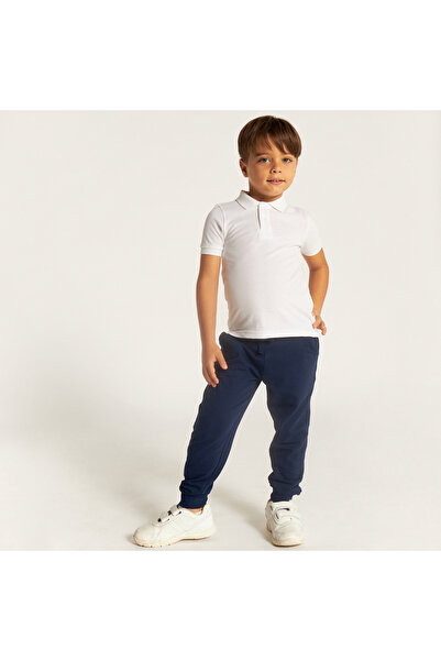 Juniors Solid Polo T-Shirt With Short Sleeves And Button Closure