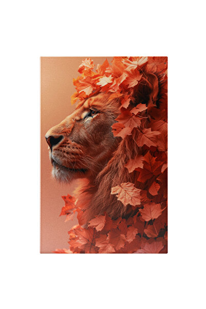 StoryGift Romania Tablou Canvas Coama De Frunze A Leului Stăpânul Animalelor Sălbatice Și Freamătul Interior , Pi