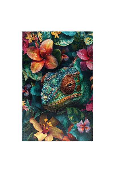 StoryGift Romania Tablou Canvas: Cameleon Camuflat Printre Flori Reptila Care...