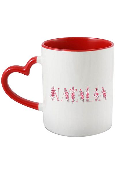 StoryGift Romania Mug With Name Natalia, Floral, Colorful, Creative, Beautiful, Unique, 330ml, Ceramic, With ,STG