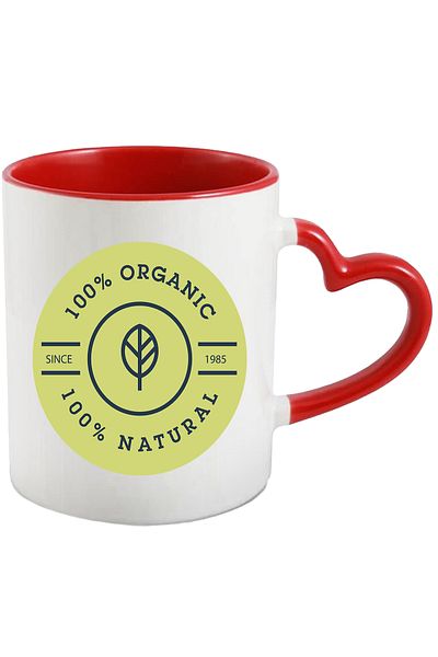 StoryGift Romania Mug With Message In English 100% Organic, Circle, Leaf, Geometric, Badge, Natural, With, STG