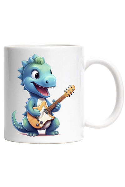 StoryGift Romania Cana cu un dinozaur albastru care canta la chitara | ilustr...