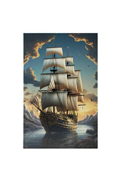 StoryGift Romania Tablou Canvas: Pictura Corabie Pe Mare De Pirati Cu Panzele...