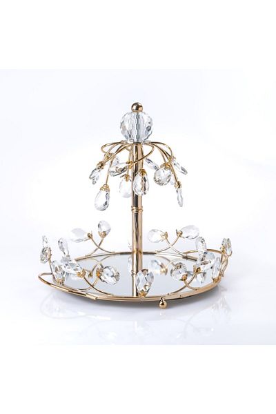 Hinora Single Layer Mirrored Stylish Presentation Stand with Drop Stones